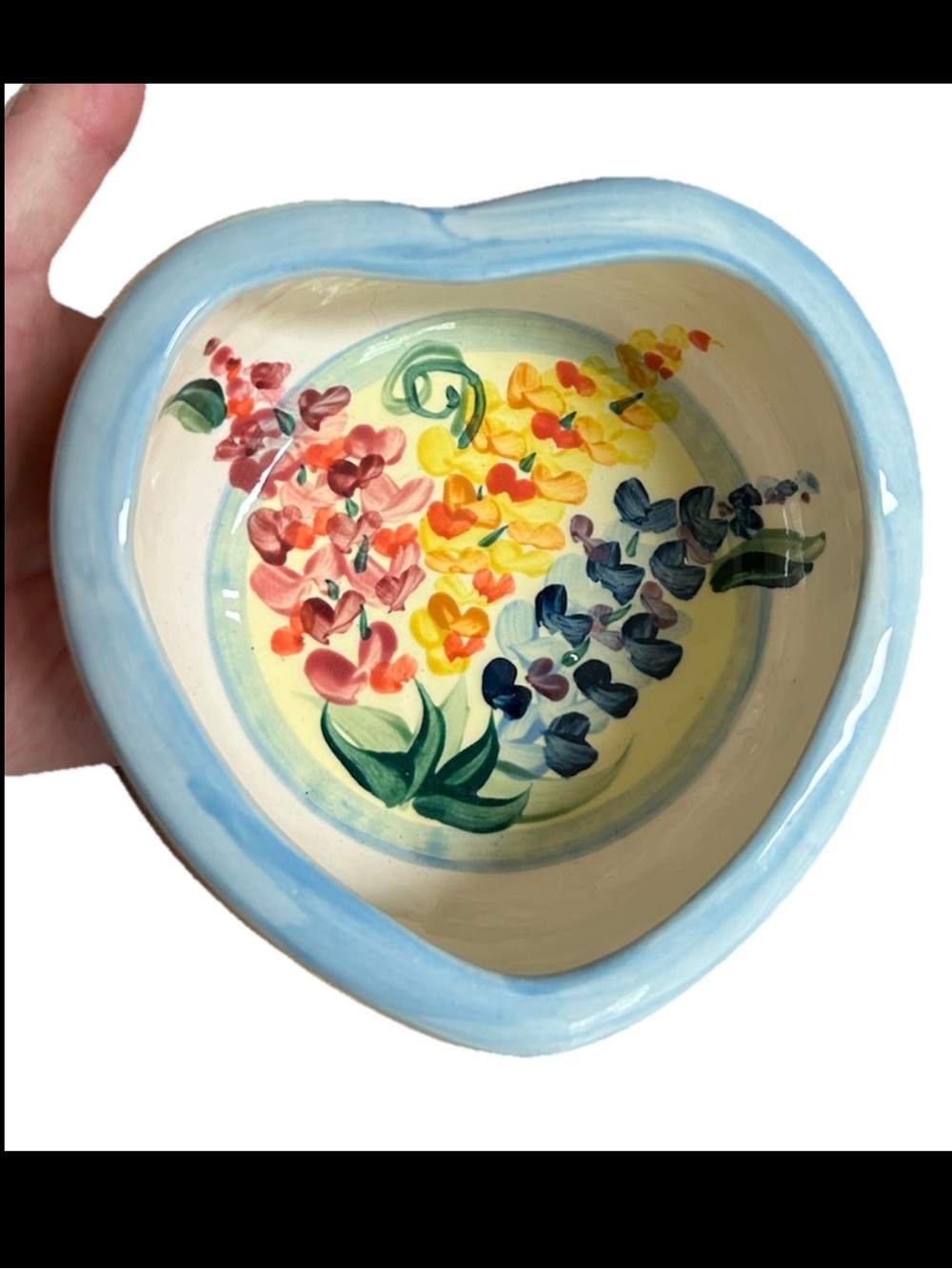 Gail Pittman Bowl Boutique Pattern Heart Shape Vintage 1999 Cottagecore USA